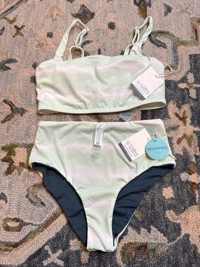 NWT Carve Designs Mint Tie-Dye Bikini Set Sz Small Reversible Bottoms Swim Surf